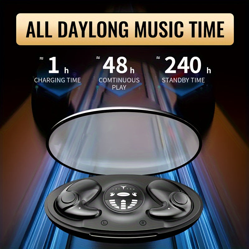 Wireless Sleep Headphones On-Ear Sports Earbuds with Noise Reduction Microphones and Wireless 5.0 for iOS Android Gaming