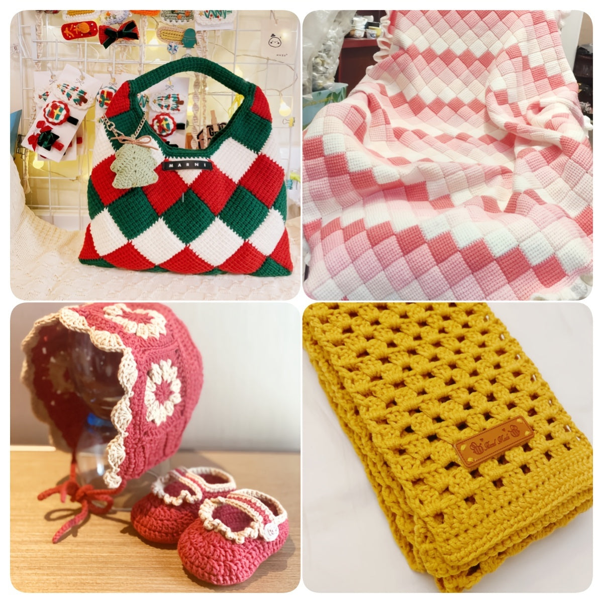 Six Soft Acrylic Yarn Bundles for Crochet and Knitting Valentine's Day Gifts