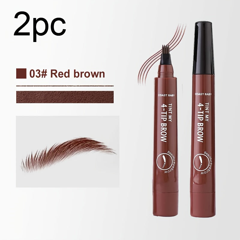 Kids Tint My 4-Tip Brow Pens Set Dual Shades Waterproof Sweat-Resistant