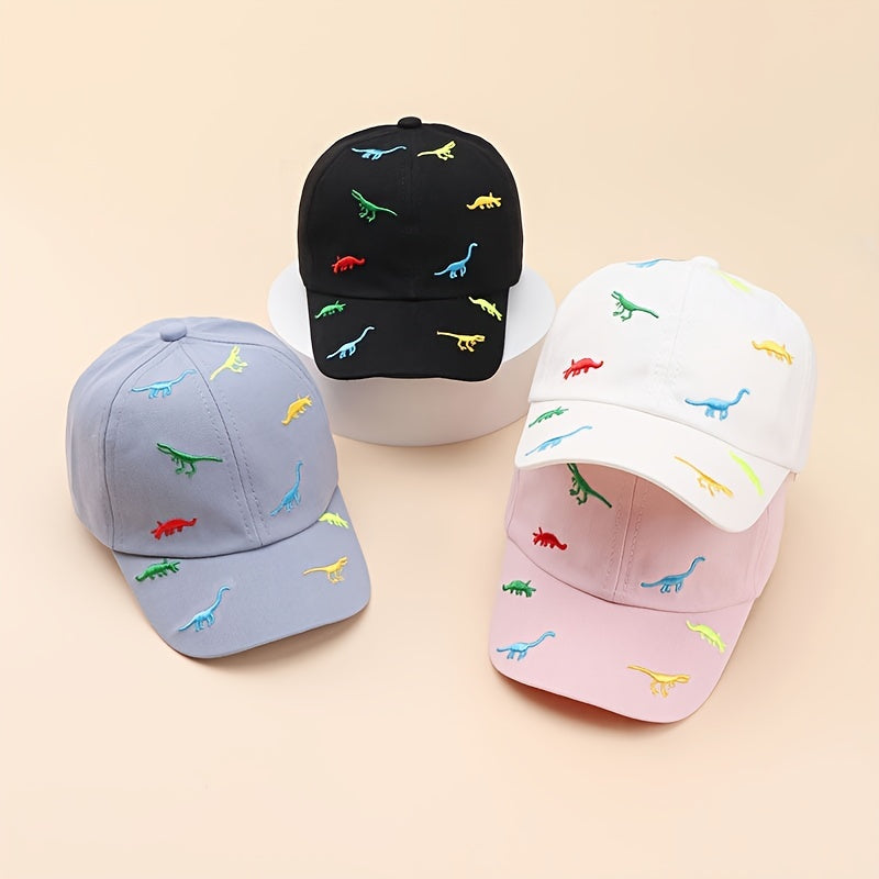 Kids Dinosaur Embroidered Baseball Cap Sun Protection for Boys 3-14
