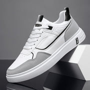 Men's White Casual Sports Sneakers Breathable PU Upper Fabric Lining PVC Sole All-Season