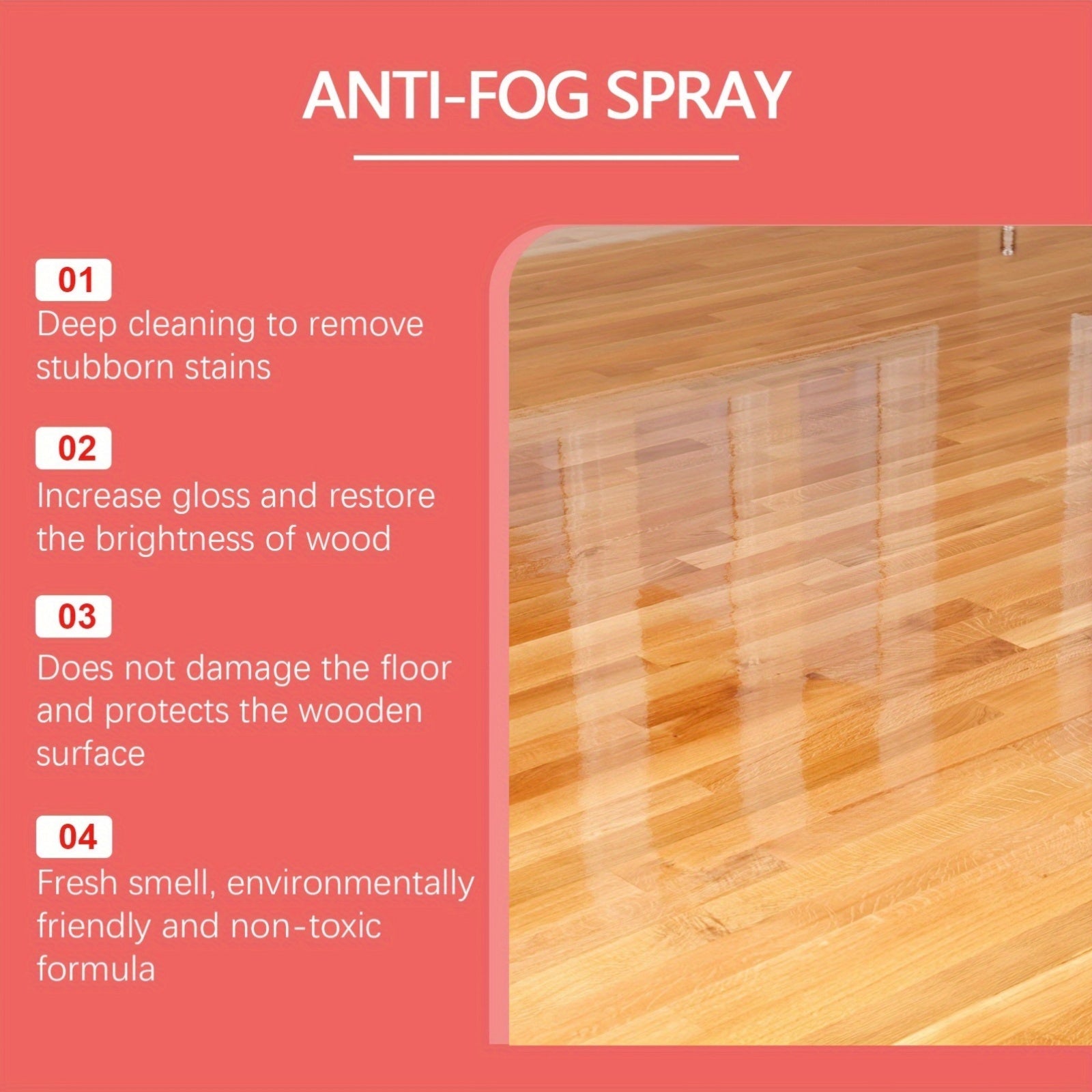 Wooden Floor Cleaner 100ml Foam Formula Stain & Descaling Orange Scent