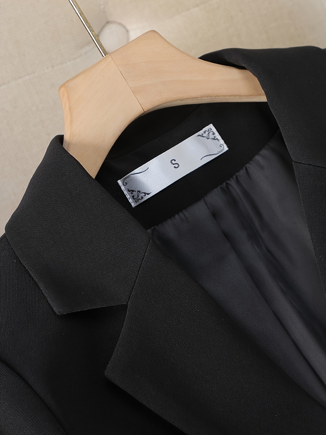 Plus Size Women's Spring Autumn Slim Fit Waistcoat Suit Jacket Black