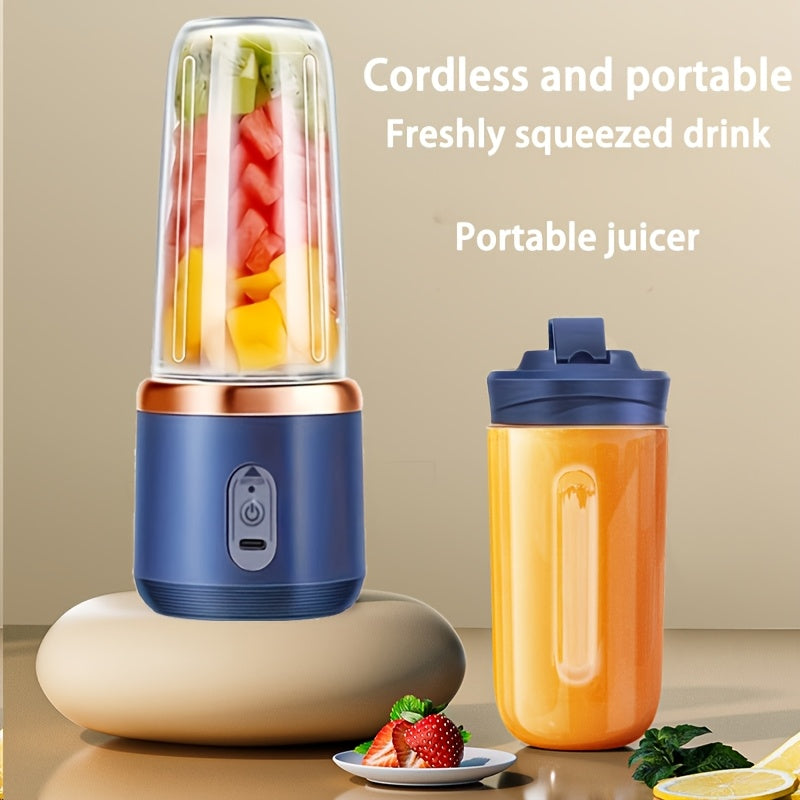 Portable Personal Blender 400ml USB Rechargeable Smoothie Juicer with 6 Blades
