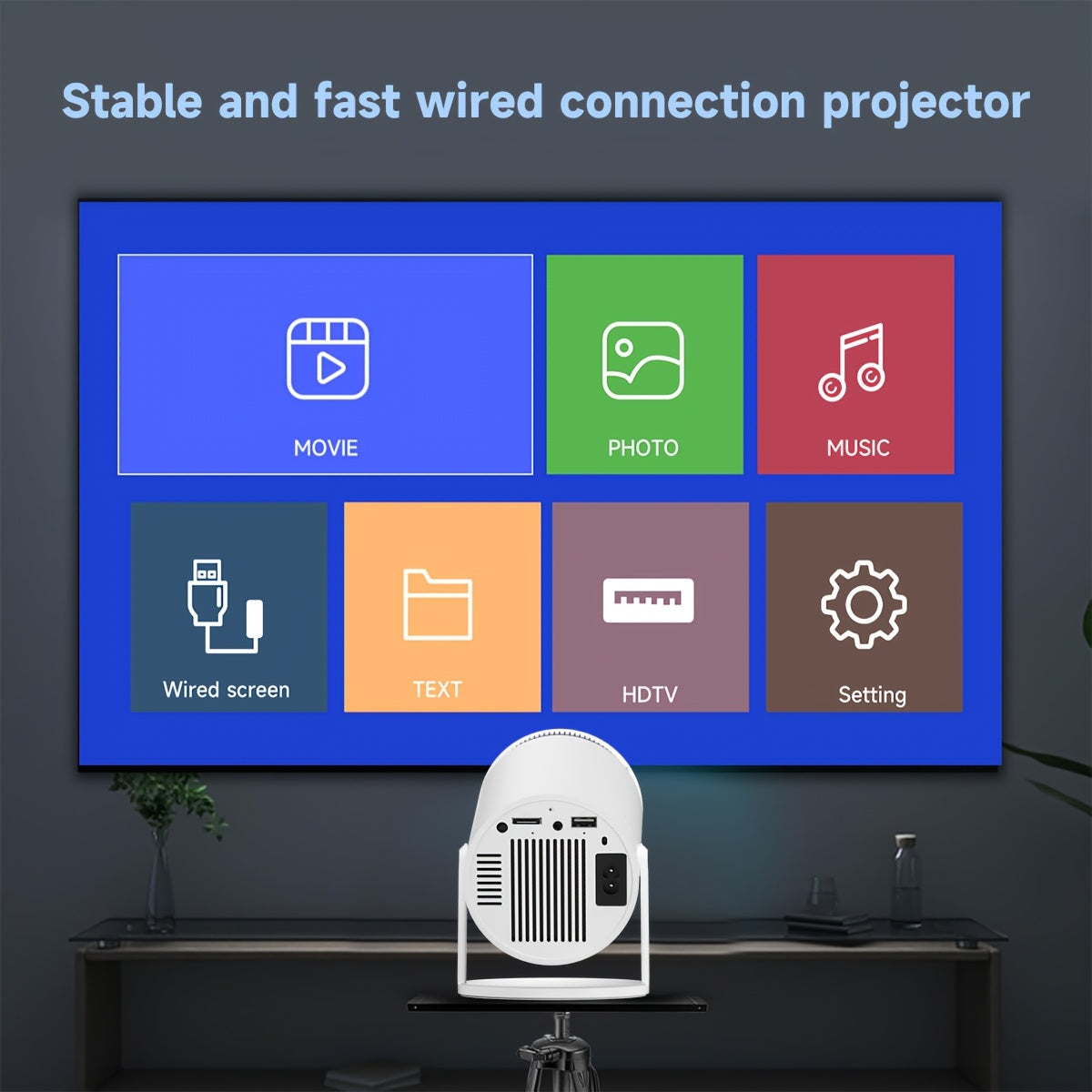 Mini Portable LED Projector for Home and Office 1080P Support
