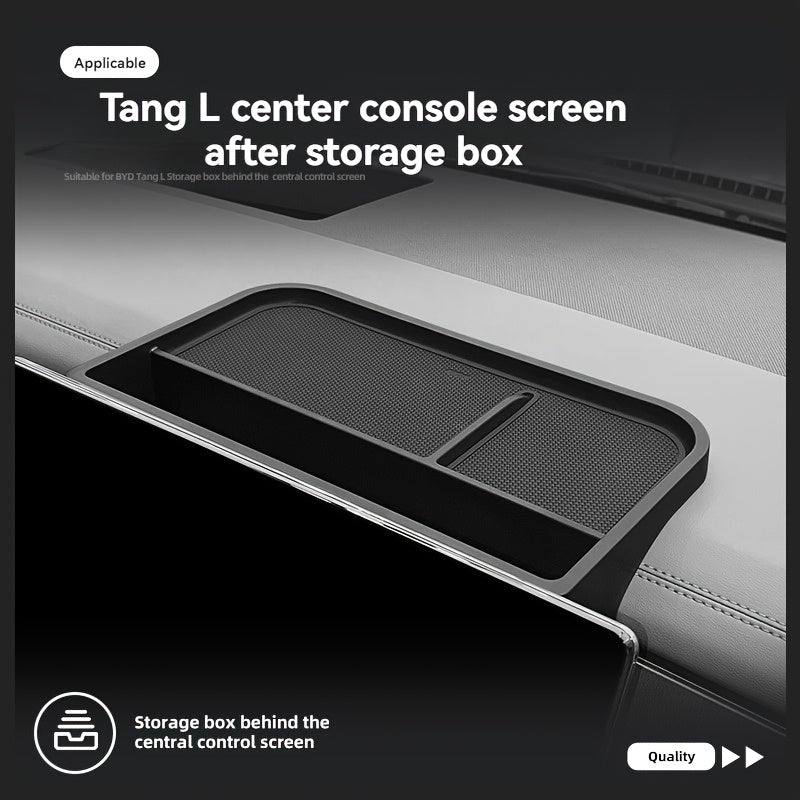 Center Console Storage Box ABS Material Screen Back Tray with Anti-slip Mat for SUV