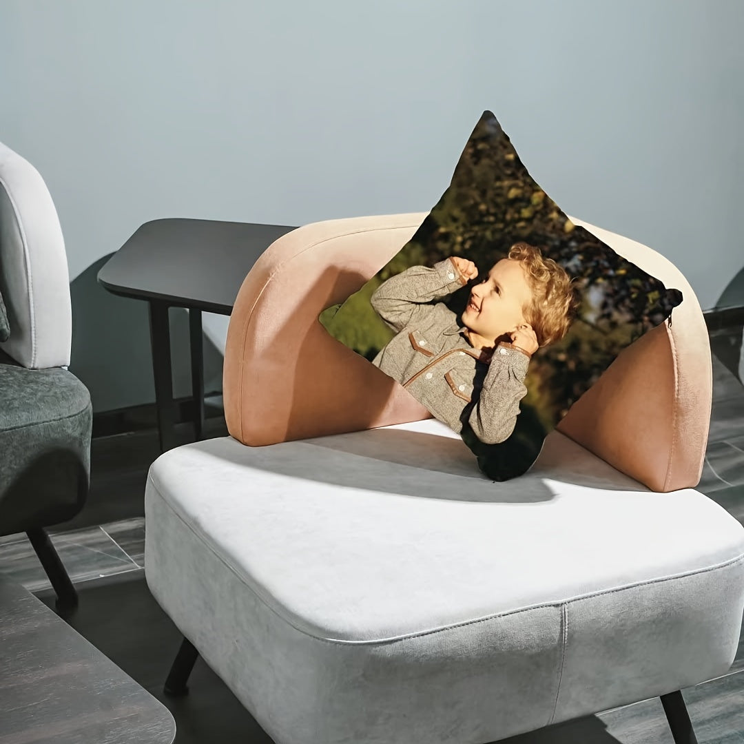 Personalized 18x18 Decorative Pillow Cover with Custom Photo for Valentine's Day or Gift