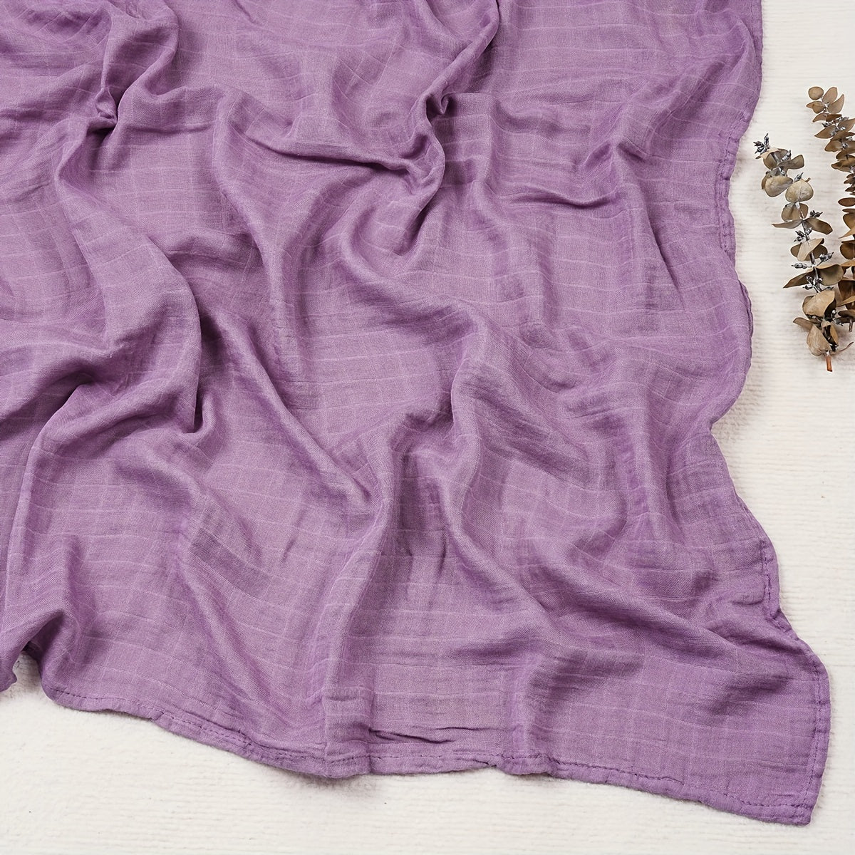 Solid Color Bamboo Muslin Swaddle Blanket for Baby Bath and Photography