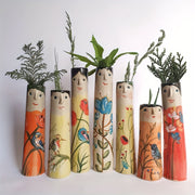 Handmade Boho Face Vases for Farmhouse and Home Decor