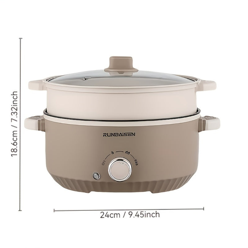 Elektr Wok va Bug'lamchi, Non-Stick Qozon, Oila yig'ilishlari va Yotoqxona uchun Ideal, Bardoshli Qurilish.