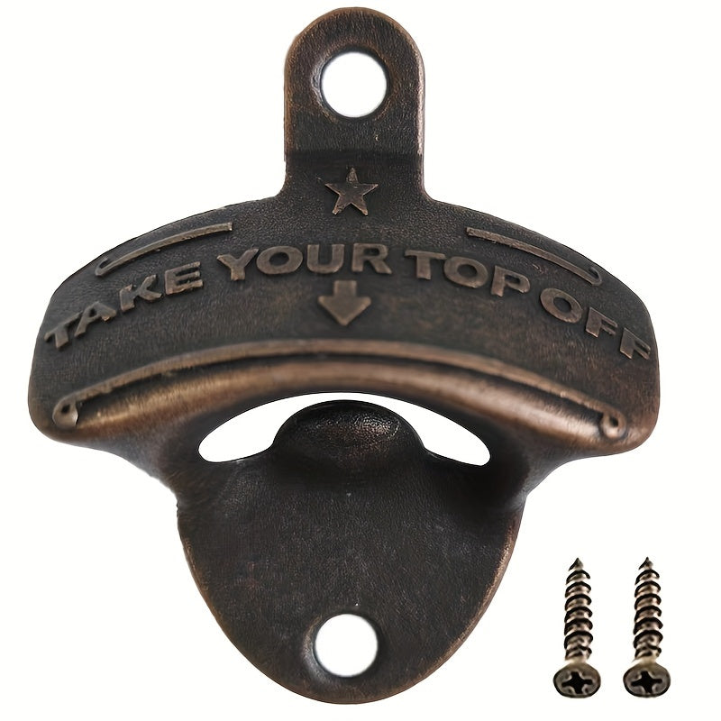 1 dona devorga o'rnatiladigan pivo shishasi ochgichi DIY va bar bezaklari uchun.