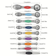 Juego de 20 tazas y cucharas medidoras de acero inoxidable con nivelador magnético