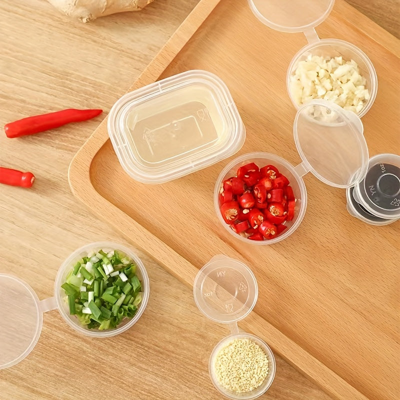 50 Clear Disposable Sauce Boxes for Takeout Food Storage with Lids