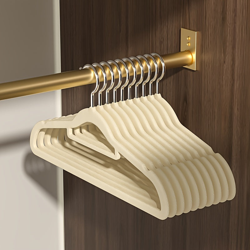 Non-Marking Flocked Hanger with Anti-Slip Grip for Closet Storage