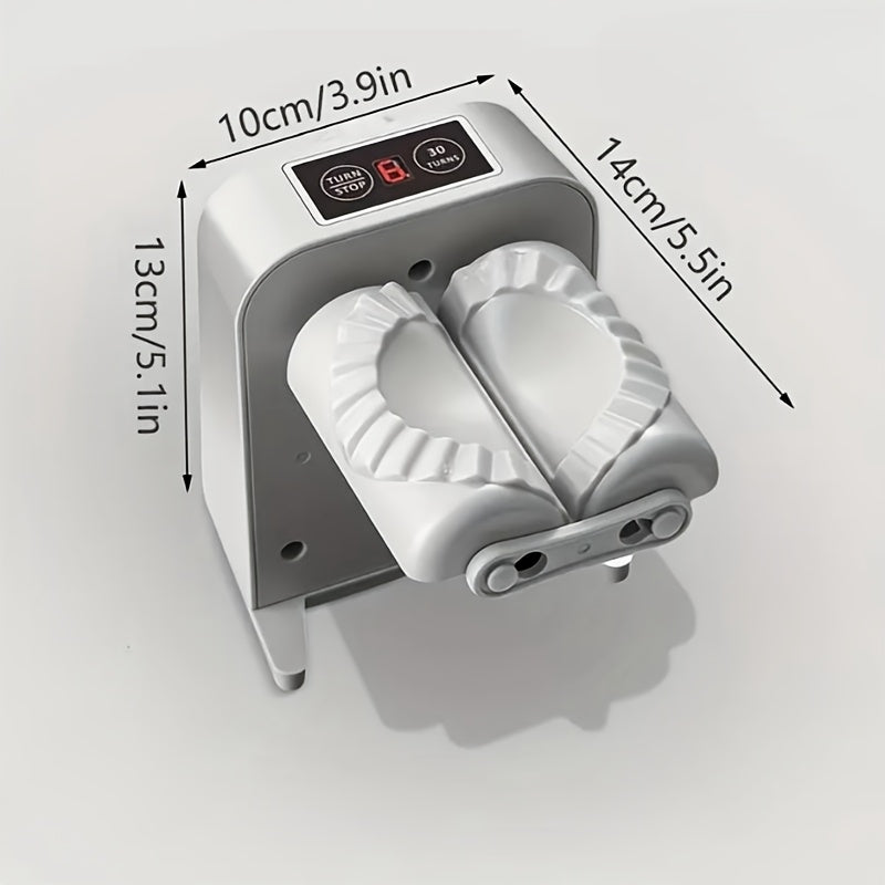Hacedora eléctrica de dumplings, recargable por USB, portátil, de mano, con control de grosor ajustable, diseño duradero en plástico ABS gris