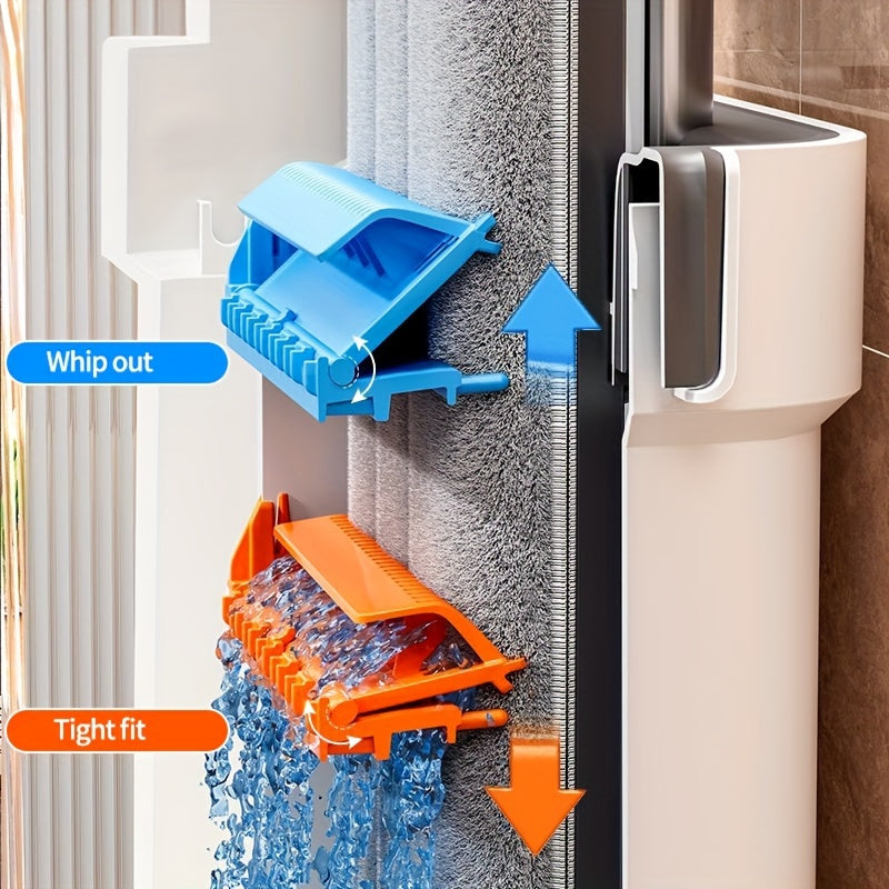 Conjunto de trapeador y cubo sin manos con panel plano de 15.8 pulgadas y almohadillas ultrafinas