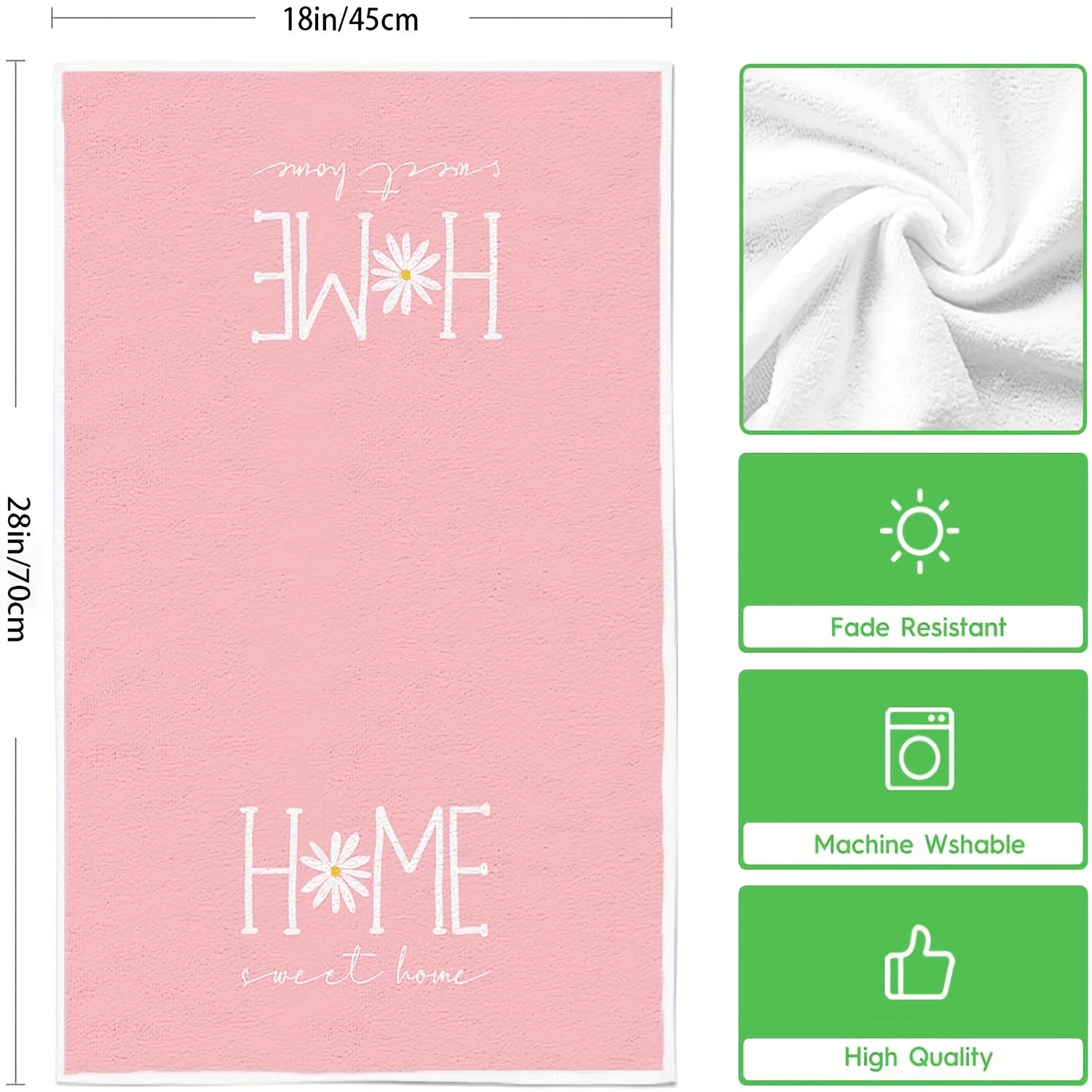 Set of 2 Summer Floral Kitchen Towels 45.72x71.12 cm for Wedding Decoration