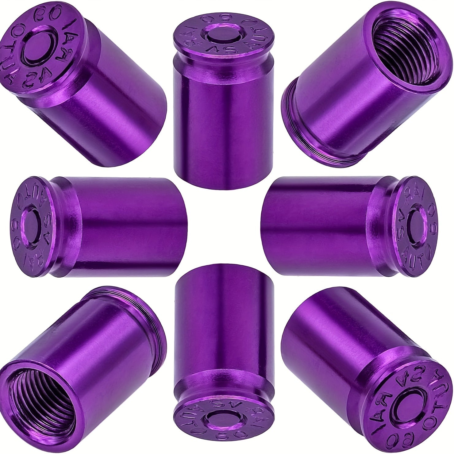 Set of 8 Brass Tire Valve Stem Caps for Cars Bikes Trucks and SUVs