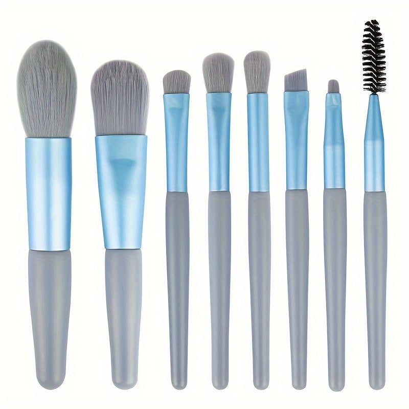8-Piece Makeup Brush Set for Combination Skin Squirrel Hair Oval Brushes Foundation Eye Shadow Beginner Friendly