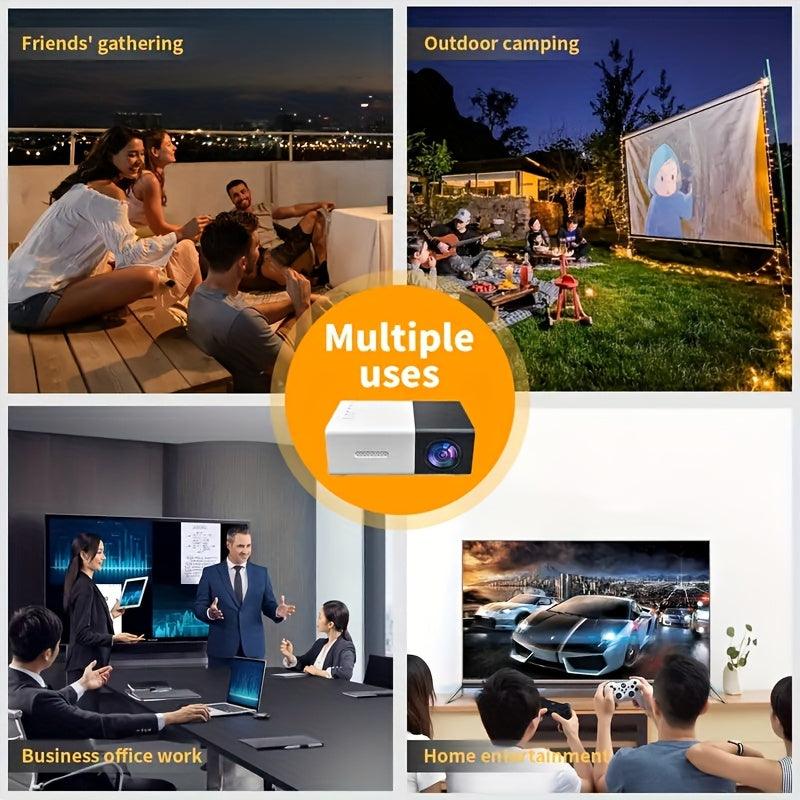 Proyector mini portátil con enchufe EU, soporte 1080P, pantalla para películas y juegos