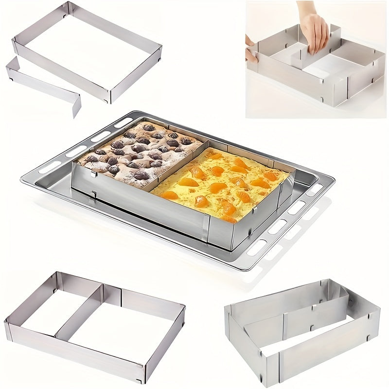Adjustable Stainless Steel Rectangular Cake Mold for Baking Tiramisu Bread Pastries