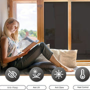 Blackout Privacy Window Film for Bedroom Office Living Room Heat Sun Control Dark Tint