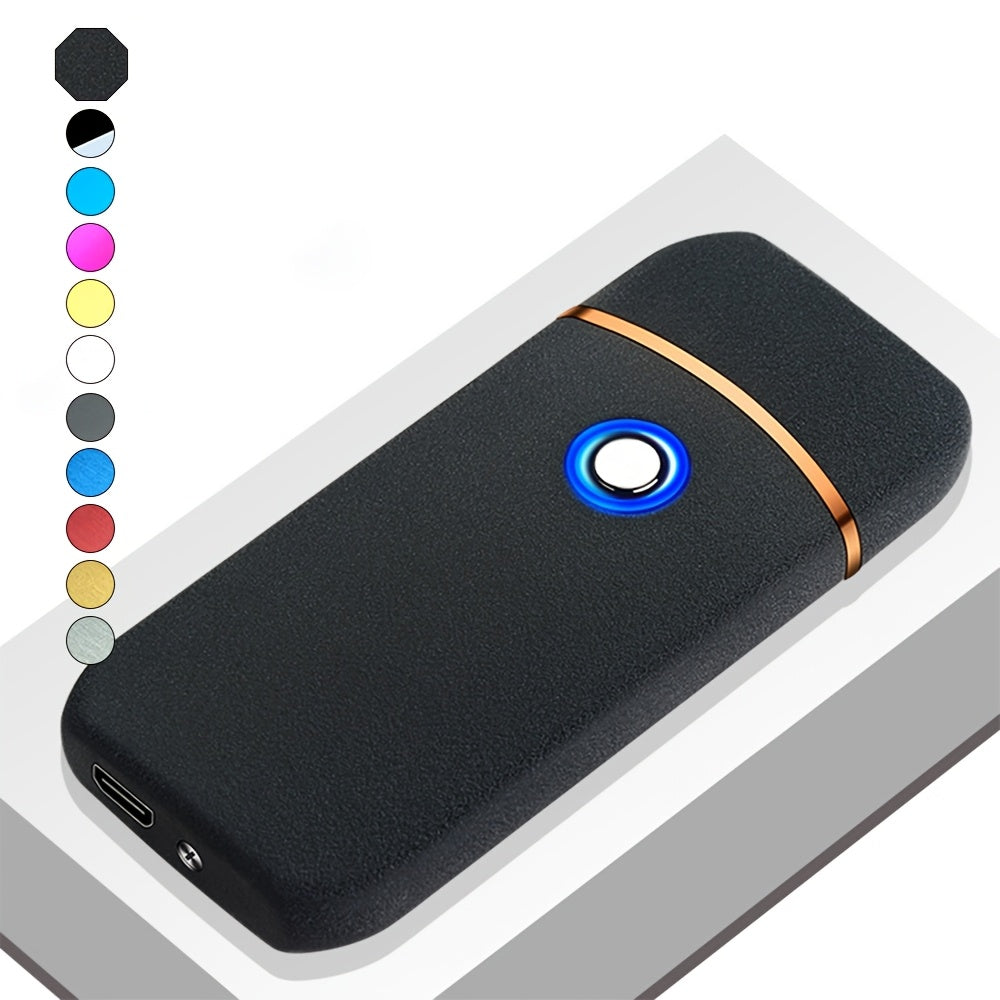 Unisex Metal Rechargeable Windproof Electric Lighter with Touch Switch