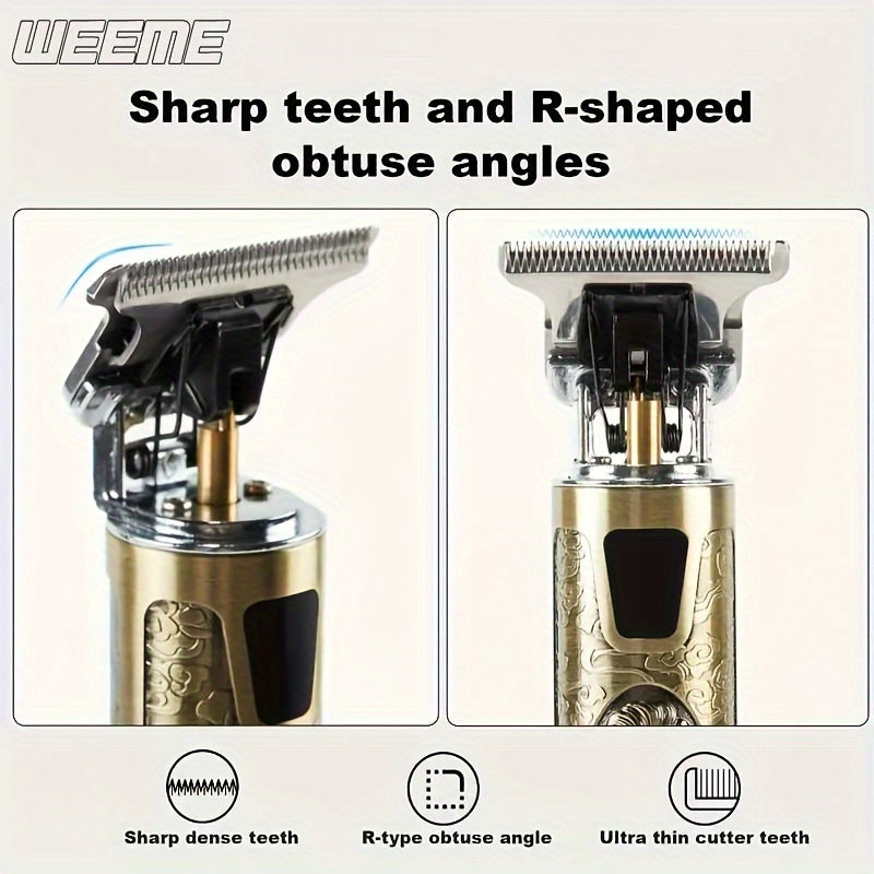 T-shaped cordless hair clipper with USB interface for beard facial body grooming rechargeable