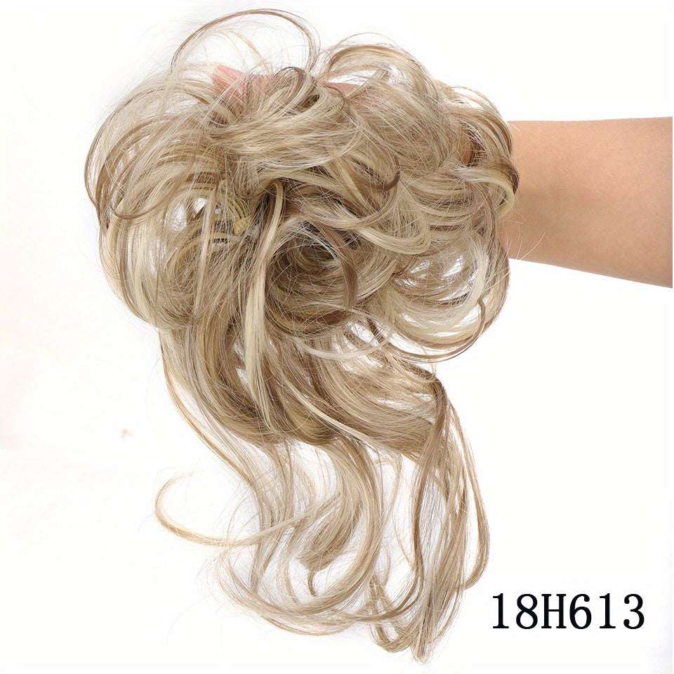 Women Messy Curly Donut Hair Bun Updo Synthetic Hair Extension 25.4cm