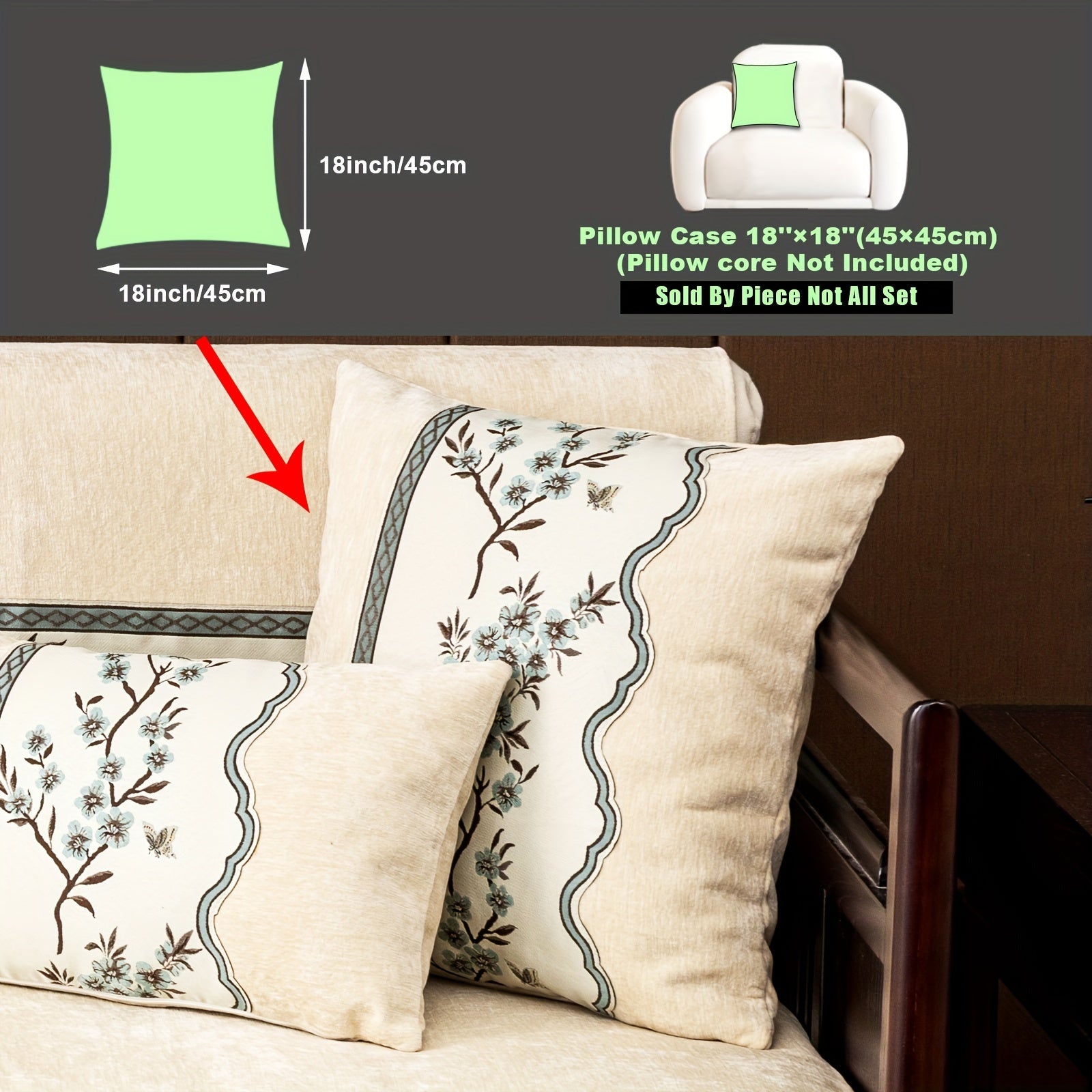 Чехол на диван с цветочным узором для всех сезонов с подушками и защитными чехлами для подушек для гостиной, спальни, офиса