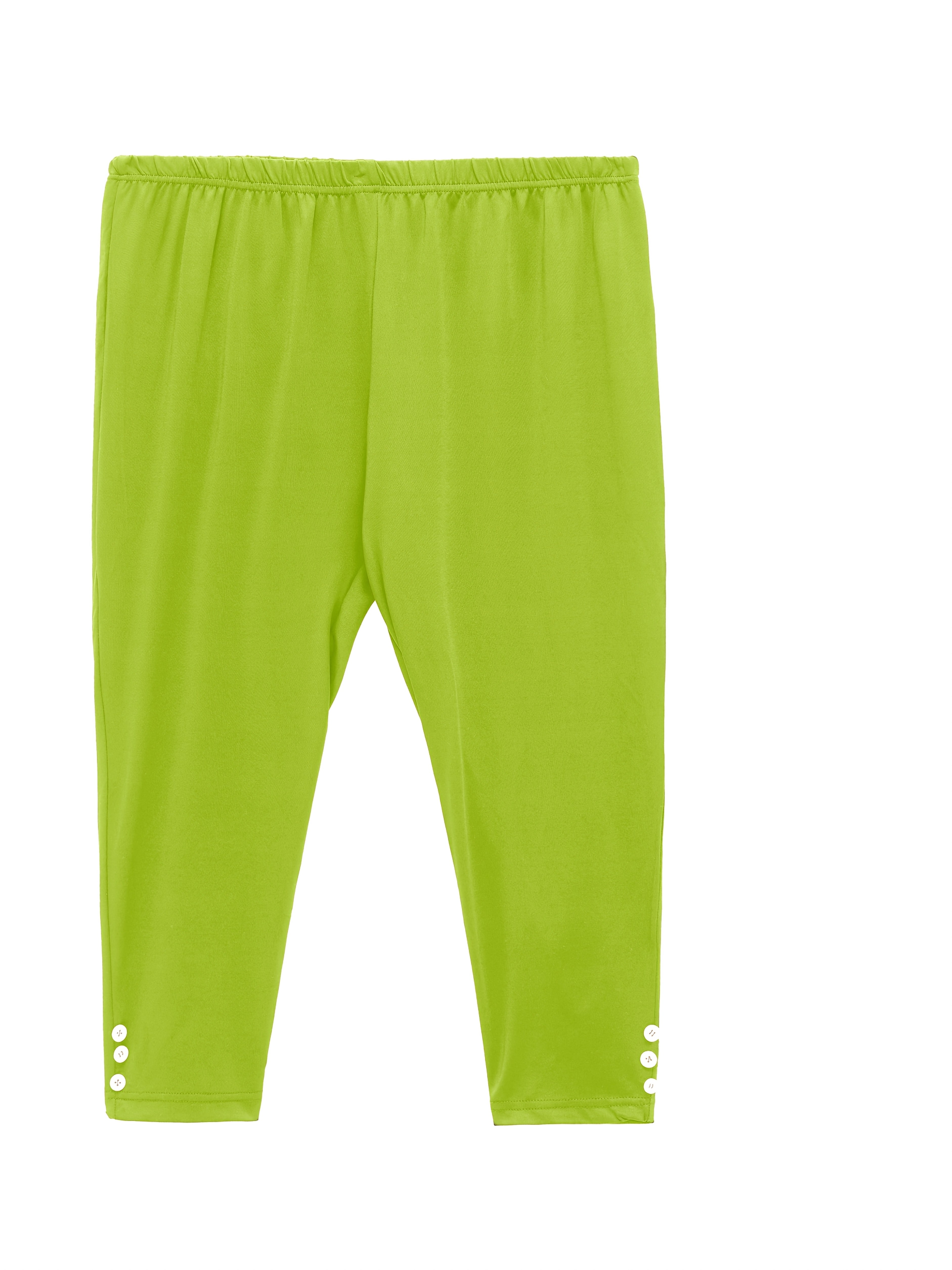 Women's High-Waisted Capris with Faux Buttons, High-Stretch Yoga Leggings, Solid Color, Workout and Casual Wear