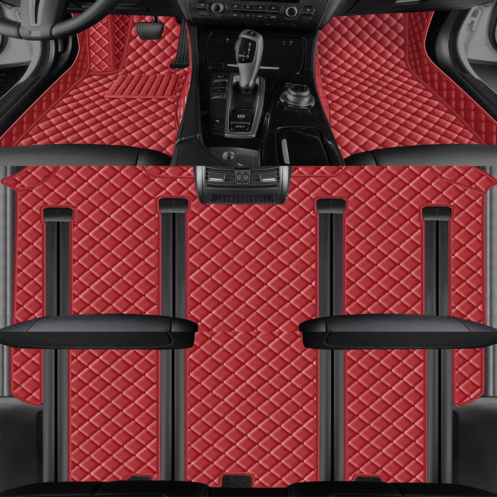 Car Floor Mats Leather Seven-Piece Set All-Weather Durable Easy to Clean