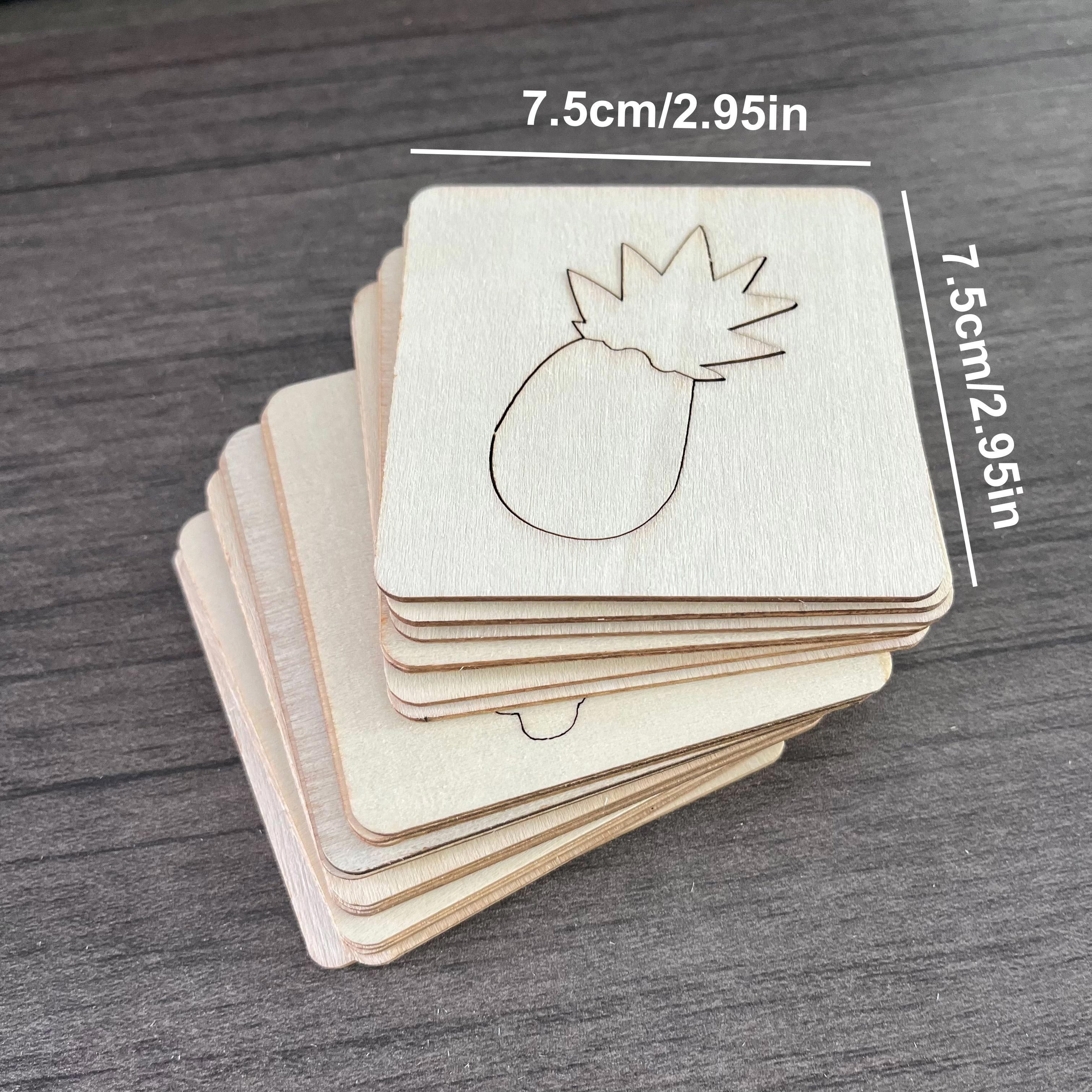 20pcs Wooden Hollow Painting Templates for Doodling and Coloring Animal Fruit Patterns