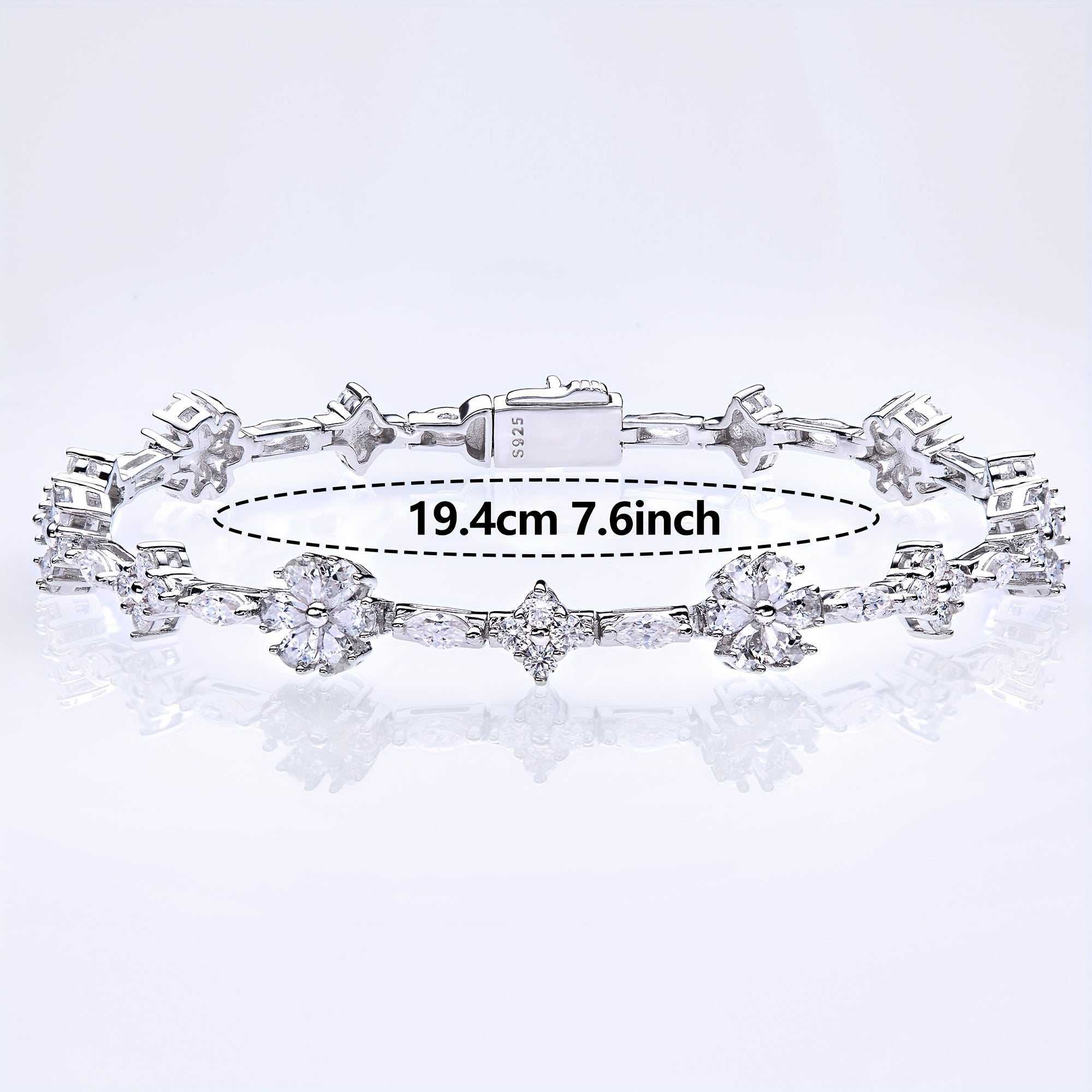 Браслет из стерлингового серебра с муассанитом, камень рождения октября, покрытие белым золотом, элегантное украшение