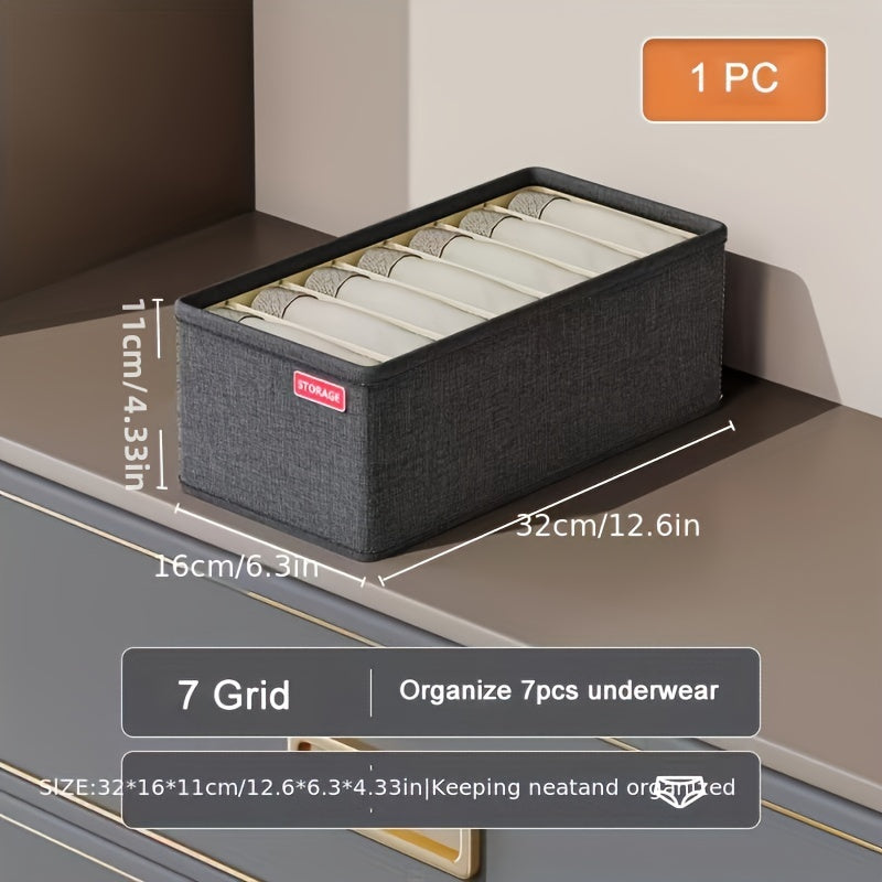 Clothes Organizer with Grids Container for Underwear Storage in Wardrobe