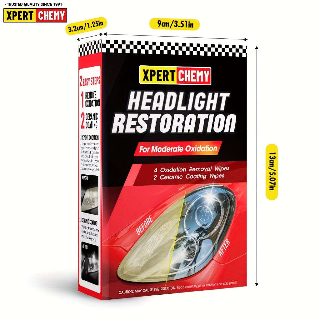 Headlight Restoration Kit - 2-Step UV Clear Coat for Sun Damage