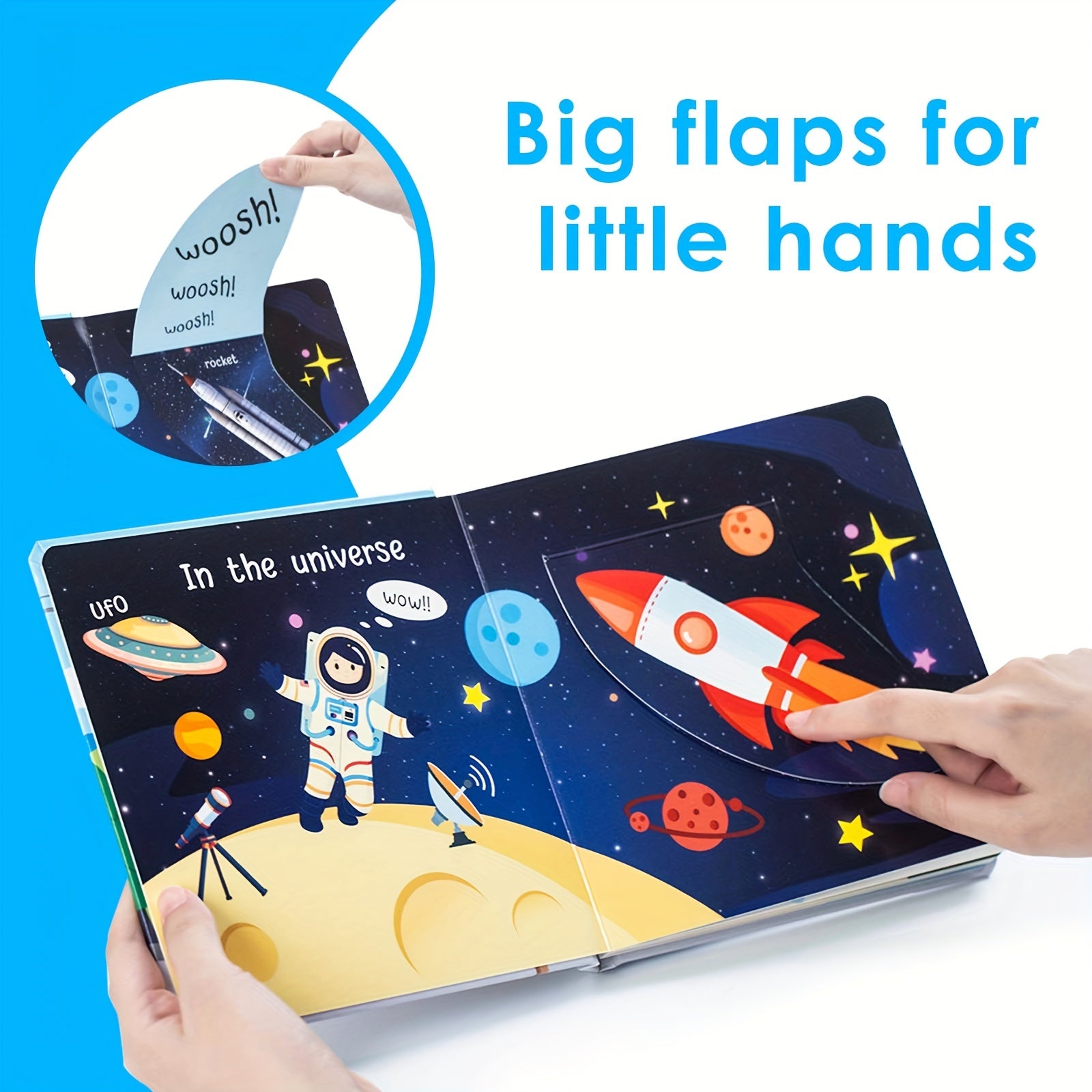 Children's Hardcover Board Book Vehicles for Kids Ages 1+ with Lift-the-Flap Activities