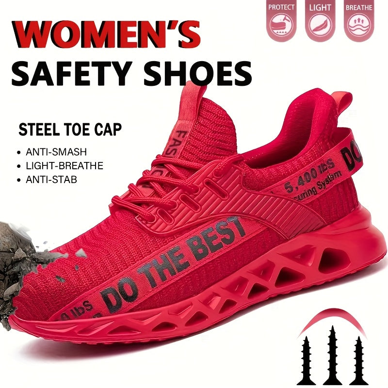 Women's Steel Toe Safety Shoes Anti-slip Anti-puncture Work Shoes