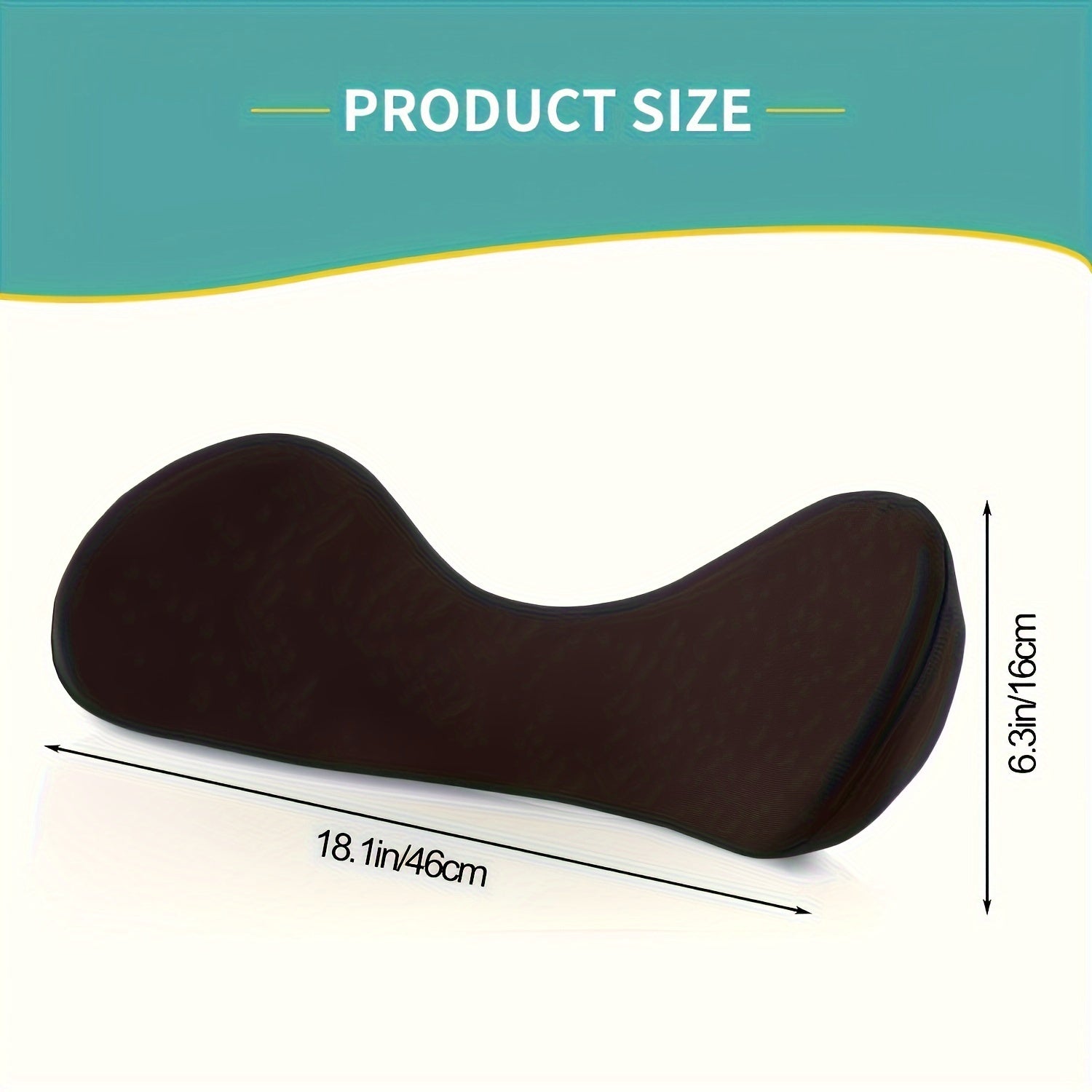 Cojín de asiento de coche de espuma viscoelástica negro, almohada lumbar para oficina, silla de ruedas