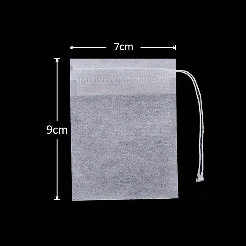 Disposable Non-Woven Drawstring Tea Filter Bags 100 Pack for Coffee and Spices