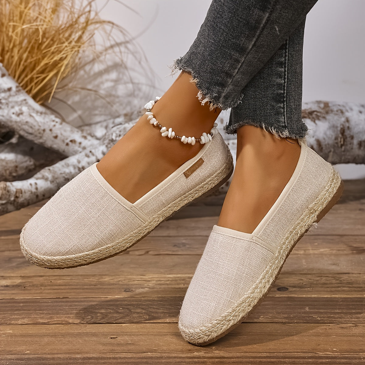 Women’s Solid Color Flat Shoes Loafers Breathable Casual Loafers for All Seasons