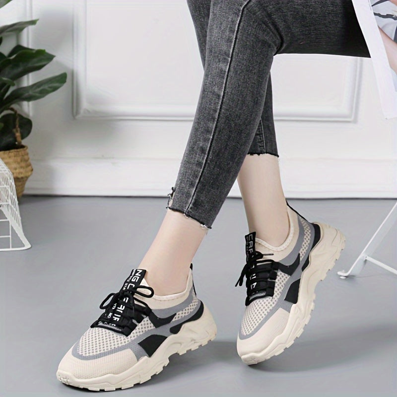 Women's Colorblock Knitted Sneakers Lightweight Breathable Walking Shoes