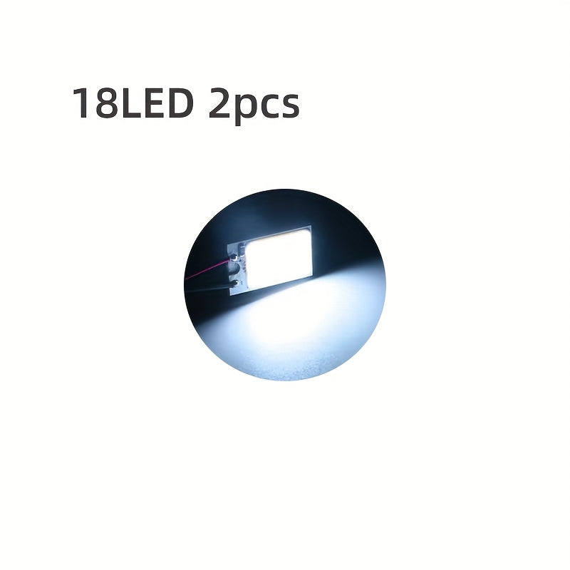 2pcs Car Interior LED Lights T10 COB 4W 12V Panel Dome Light White