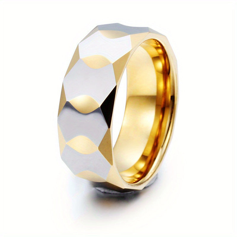 Stylish Tungsten Steel Rings for Men and Women Geometric Prism Designs