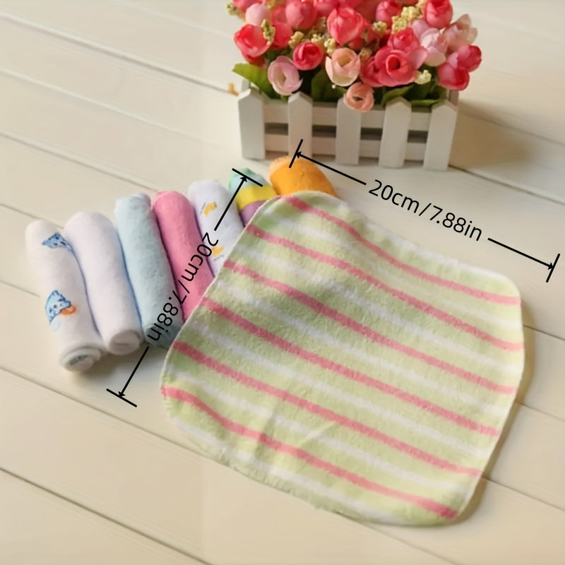 8-Pack Baby Soft Polycotton Knit Bath Towels Lightweight Infant Washcloths Mixed Color