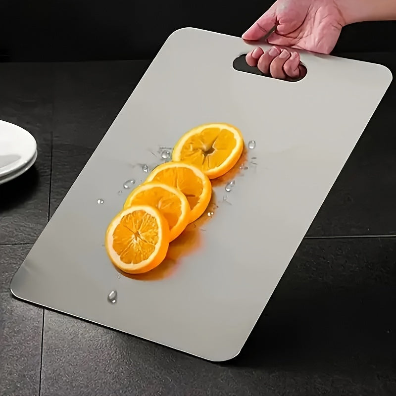 Stainless Steel Double-Sided Cutting Board for Food Prep and Dough Kneading