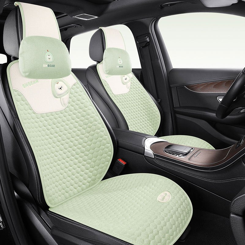 Universal 5-Seat Car Seat Covers Breathable Polyester All-Season Diamond Array