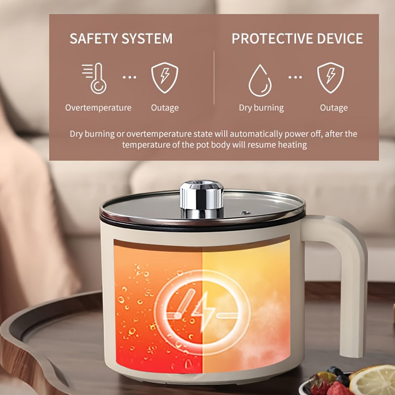 Vaporera eléctrica de doble capa con gran capacidad de olla caliente para cocinar al vapor y hervir en dormitorios, hogares y oficinas