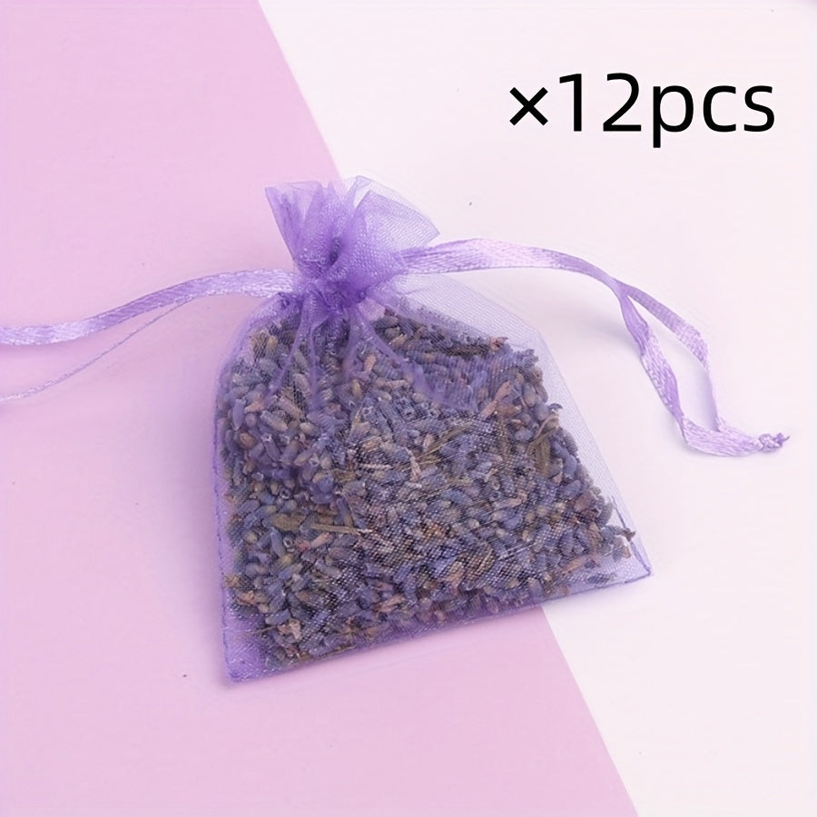 Lavender Scented Sachets with Artificial Purple Flowers for Drawers and Closets Set of 6