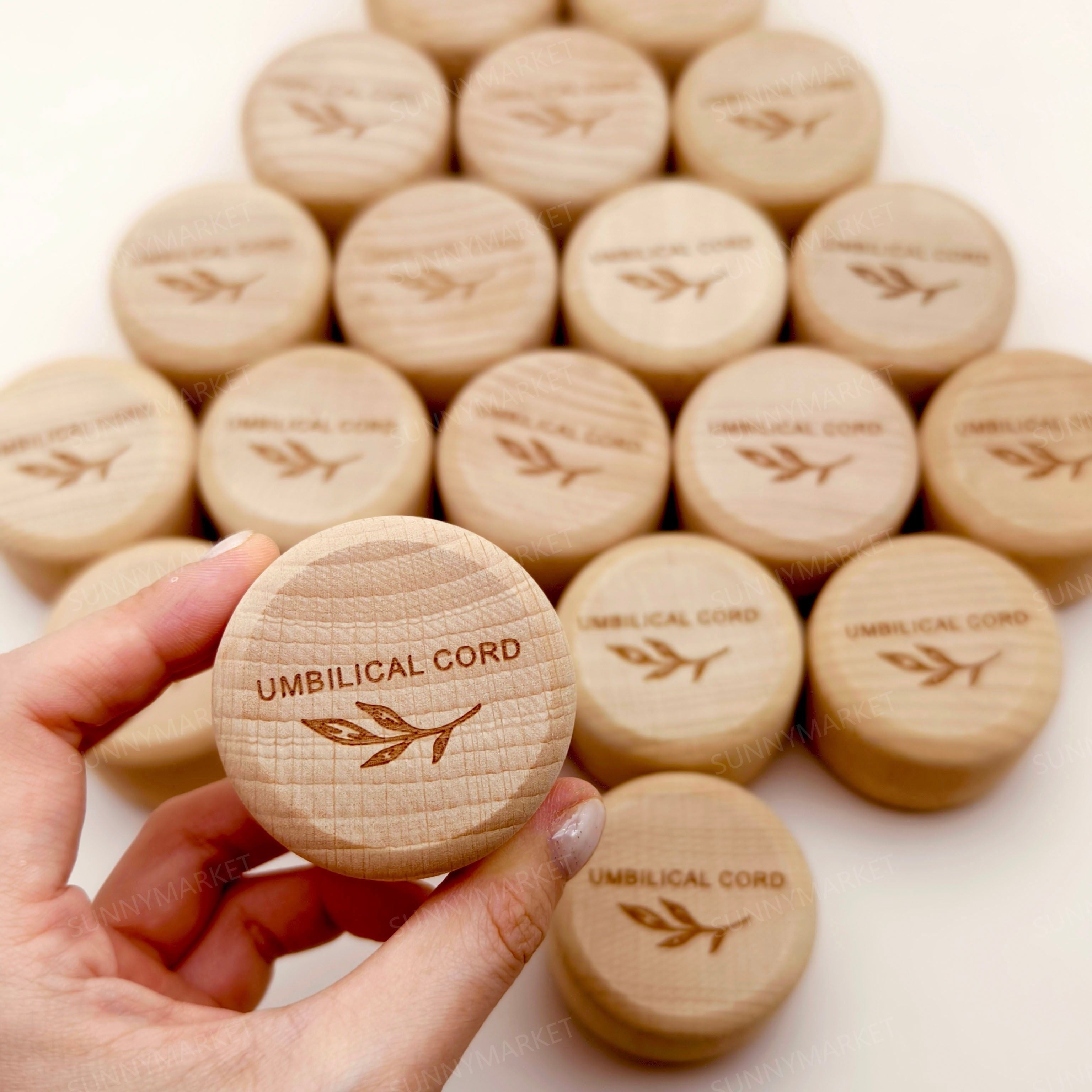 Wooden Keepsake Box for Storing Umbilical Cord and Hair Baby Gift Storage Container